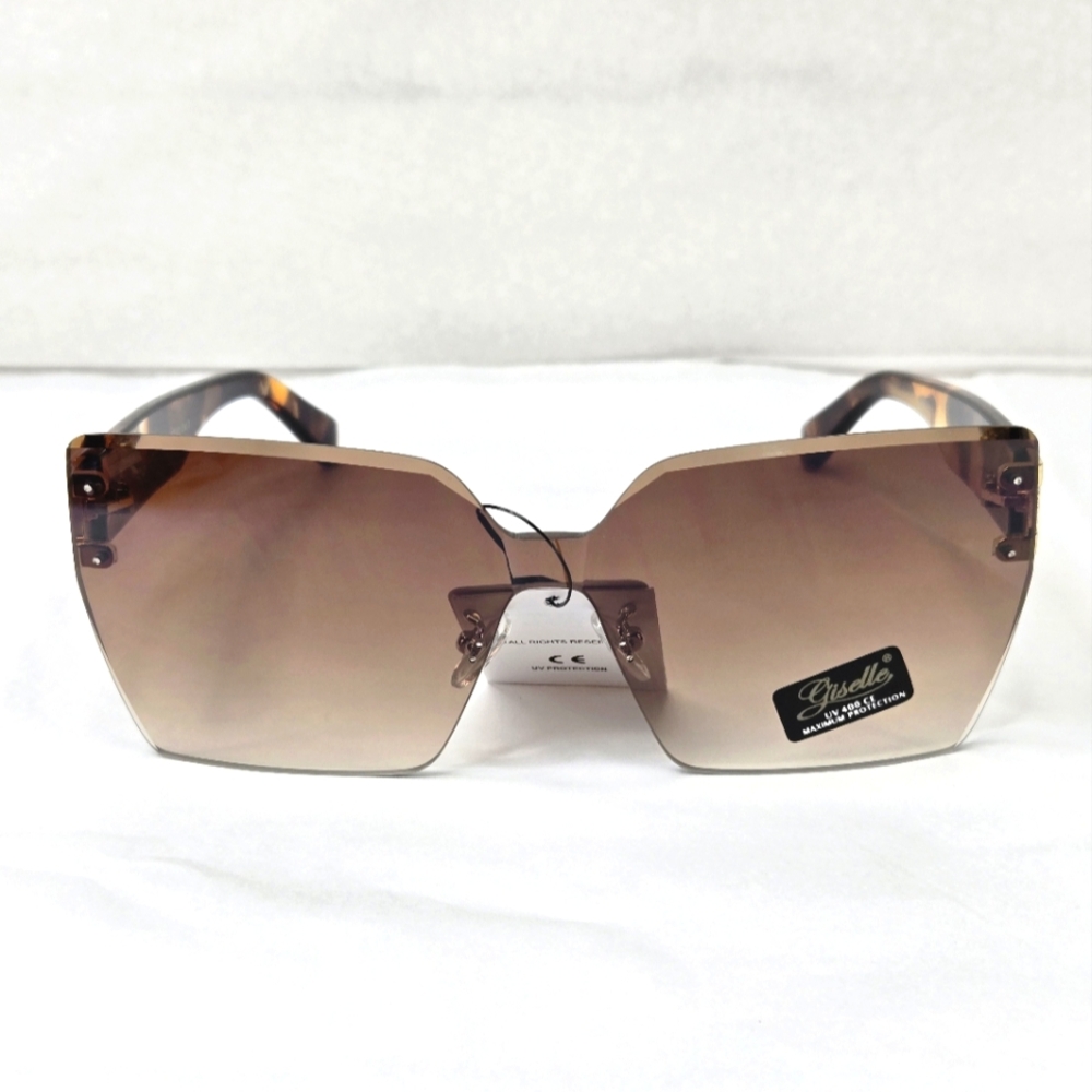 Giselle Rimless Tortoise Brown Contemporary Collection Women's Sunglasses